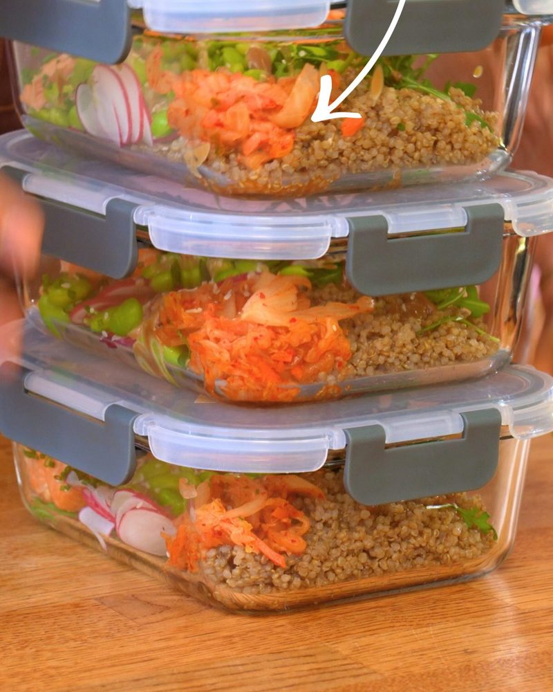 Hot Smoked Salmon & Tahini Rice Bowl